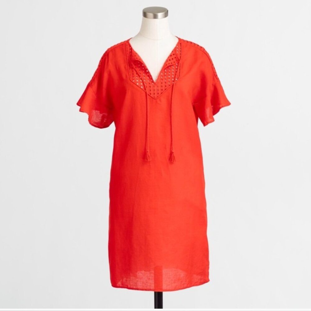 J. Crew Linen & Cotton Eyelet Dress - Size L